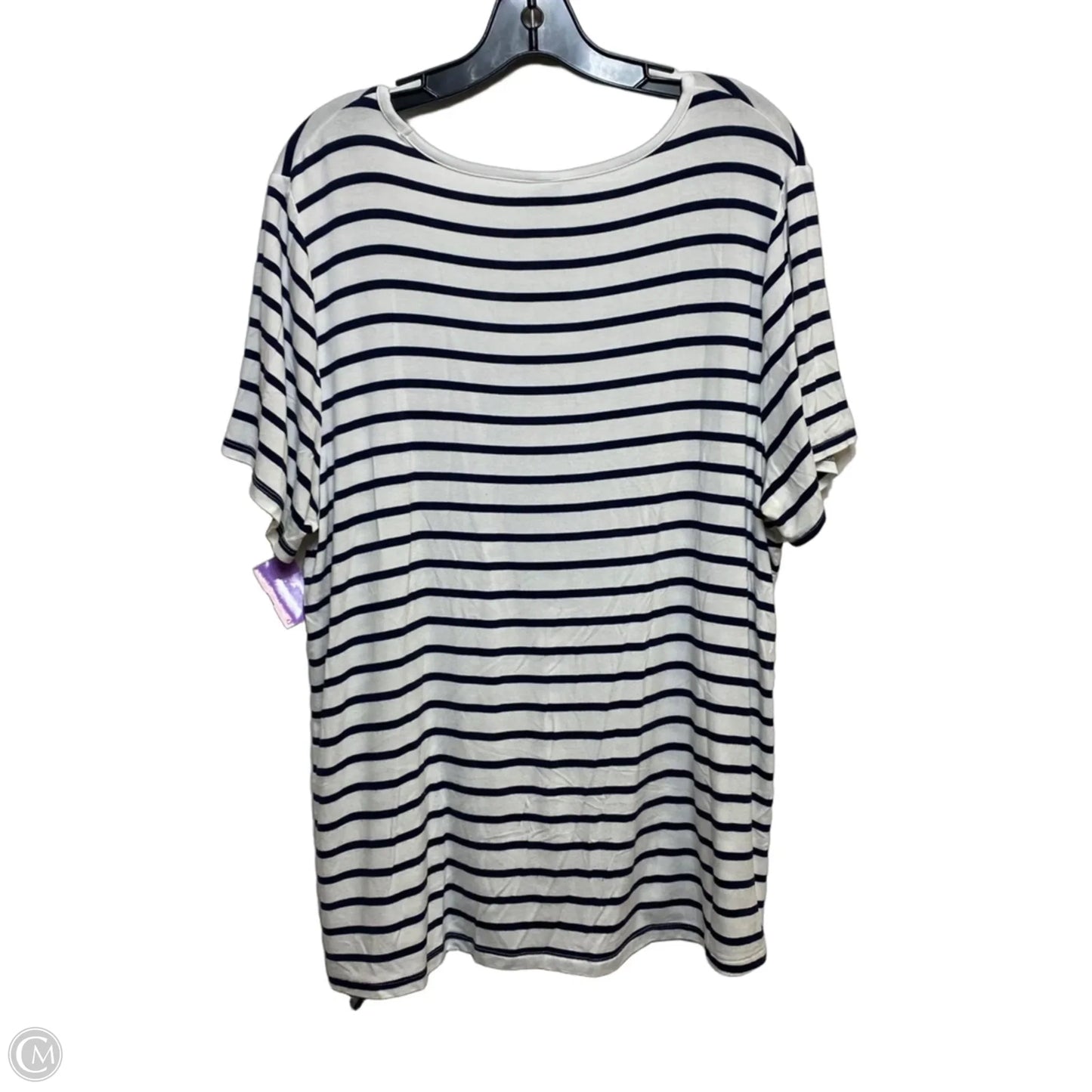 Top Short Sleeve By Old Navy In Blue & White, Size: Xl