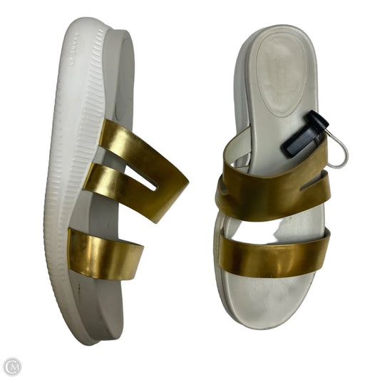 Sandals Designer By Cole-haan In Gold & Grey, Size: 11