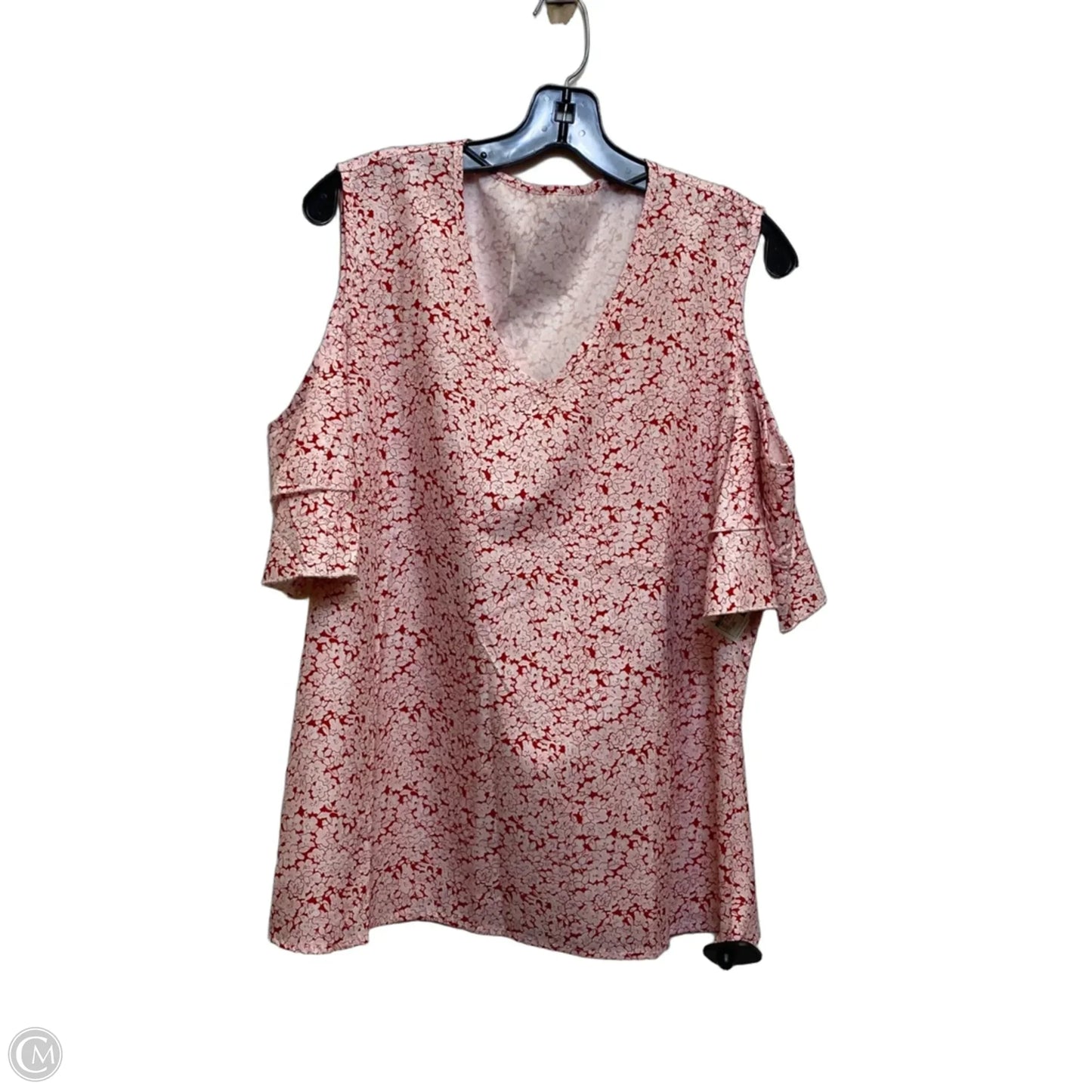 Top Sleeveless By Cmf In Red & White, Size: Xxl