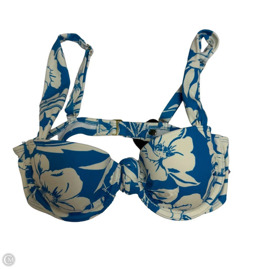 Swimsuit Top By Shade & Shore In Blue & White, Size: S