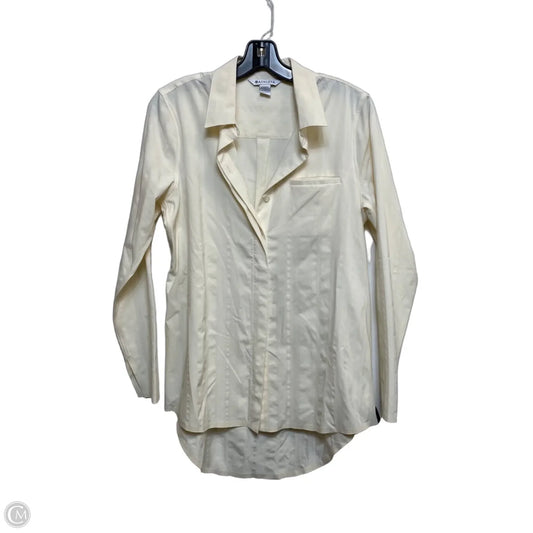 Athletic Top Long Sleeve Collar By Athleta In Cream, Size: S