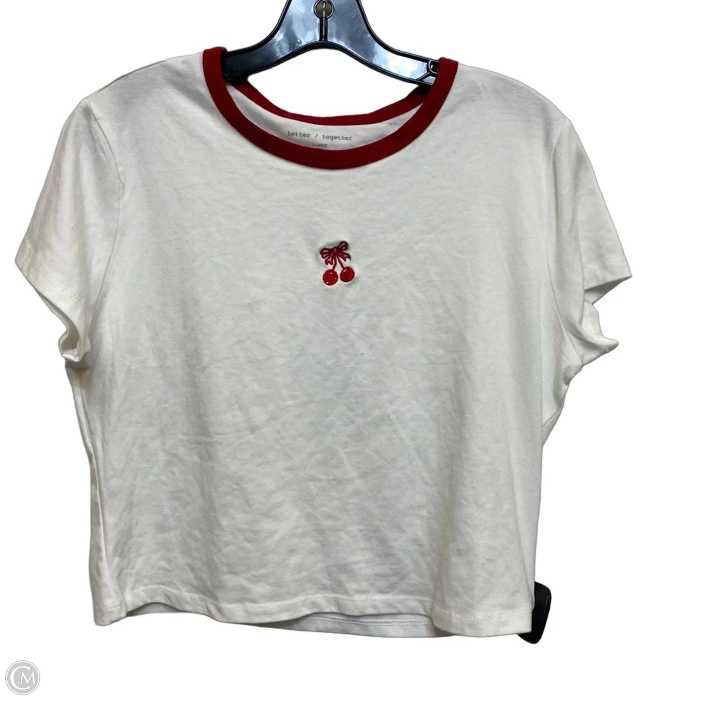 Top Short Sleeve By Better Together In Red & White, Size: Xl