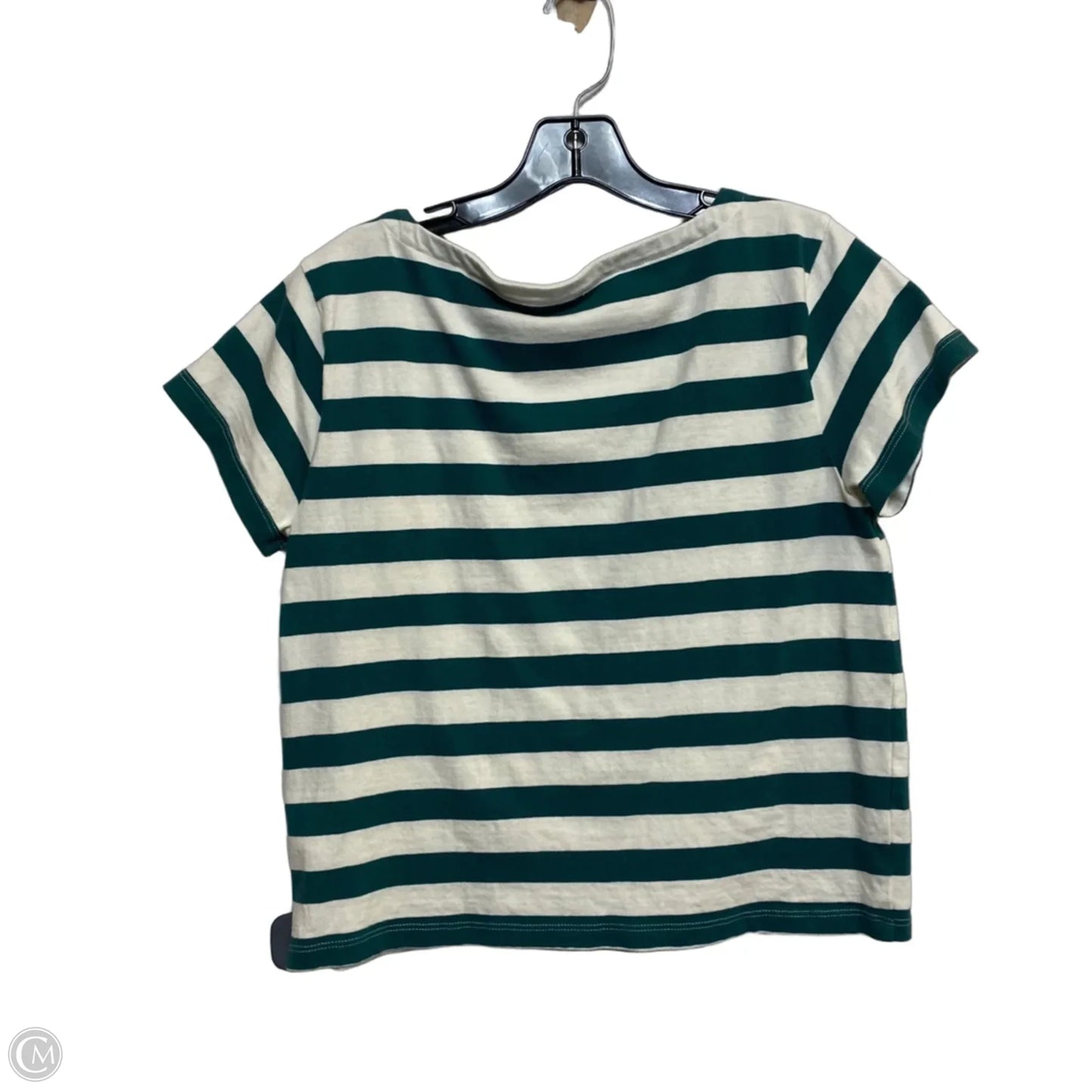Top Sleeveless By J. Crew In Green & White, Size: S