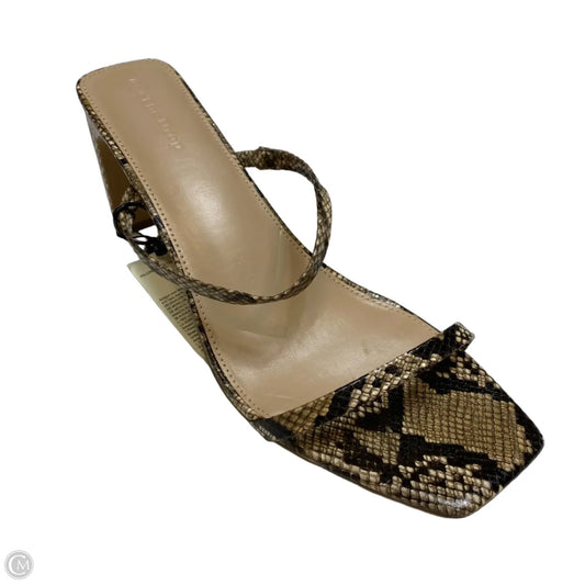 Sandals Heels Block By The Drop In Snakeskin Print, Size: 13