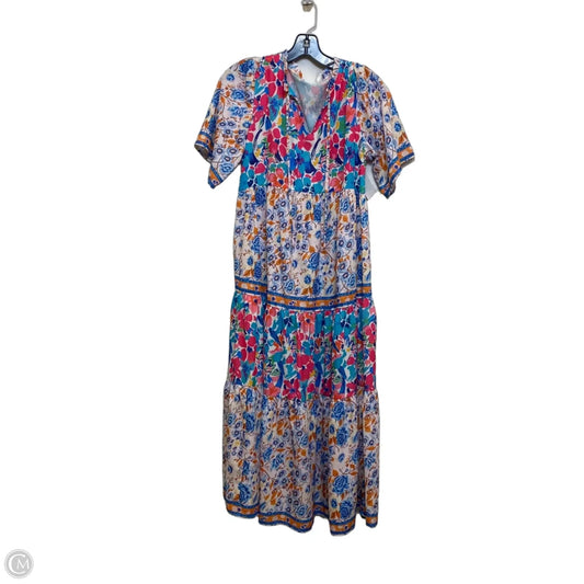 Dress Casual Midi By Clothes Mentor In Blue & Pink, Size: M