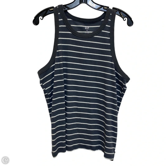 Top Sleeveless By Gap In Grey & White, Size: Xxl