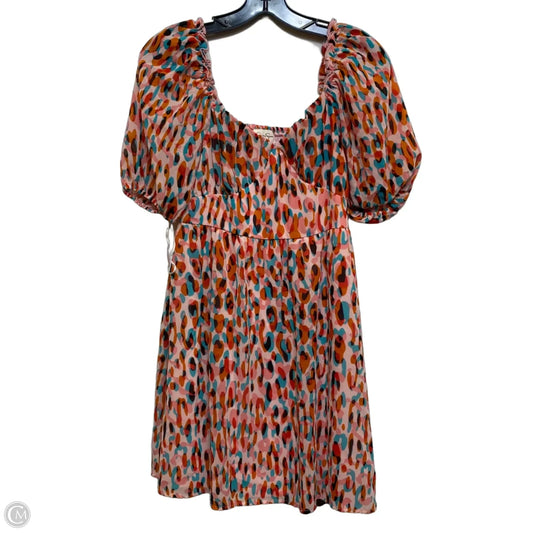 Dress Casual Short By Jessica Simpson In Orange & Pink, Size: M