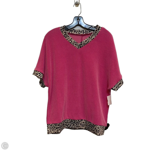 Top Short Sleeve By Cmf In Pink, Size: L