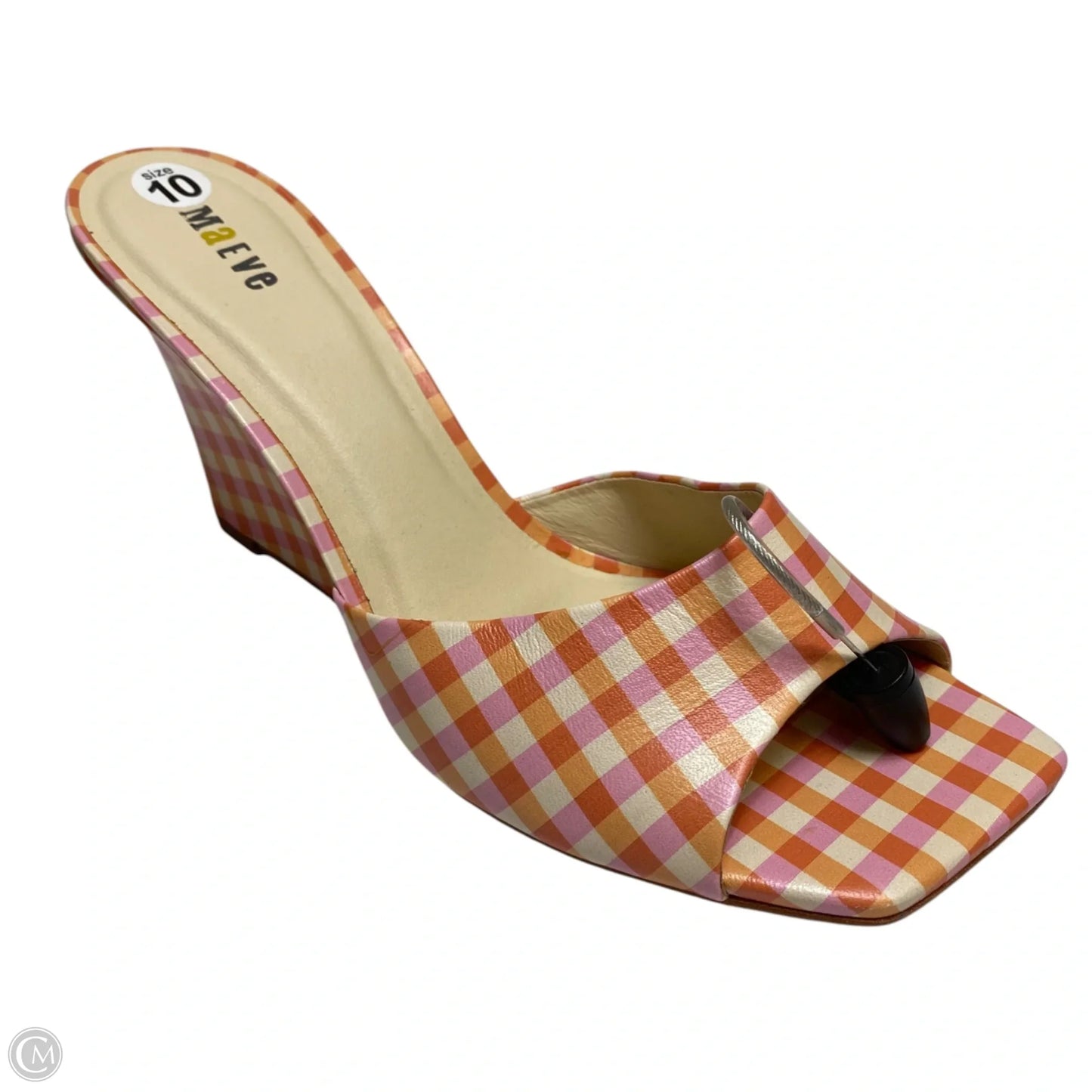 Sandals Heels Wedge By Maeve In Orange & Pink, Size: 10