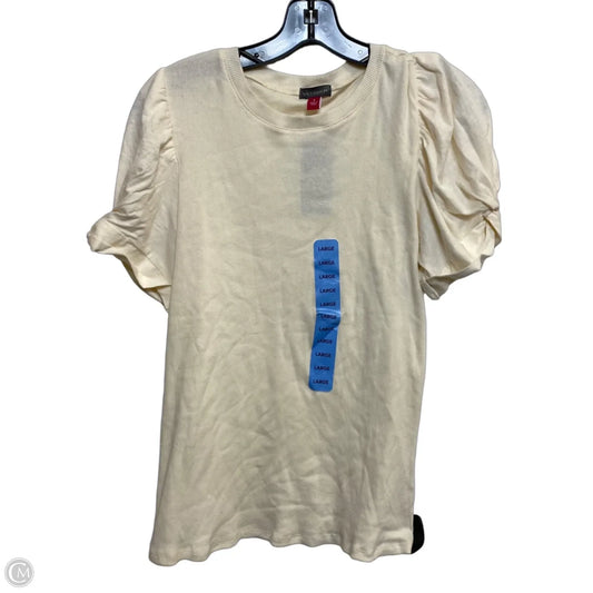 Top Short Sleeve By Vince Camuto In Cream, Size: L