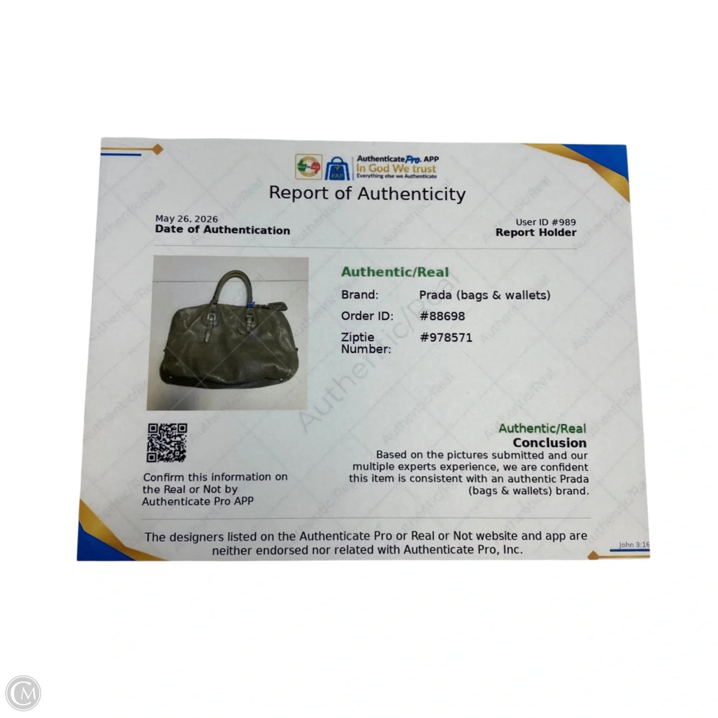 Handbag Luxury Designer By Prada, Size: Medium