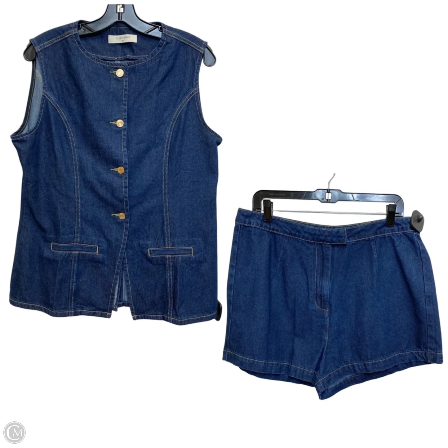 Shorts Set By Commense In Blue Denim, Size: Xl