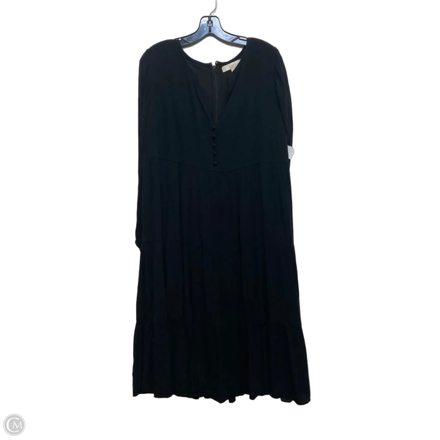Dress Casual Midi By Loft In Black, Size: M