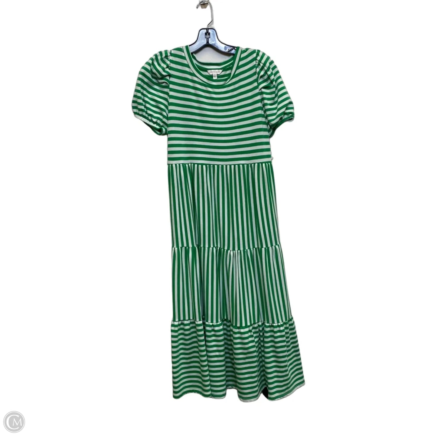 Dress Casual Midi By Crown And Ivy In Green & White, Size: S