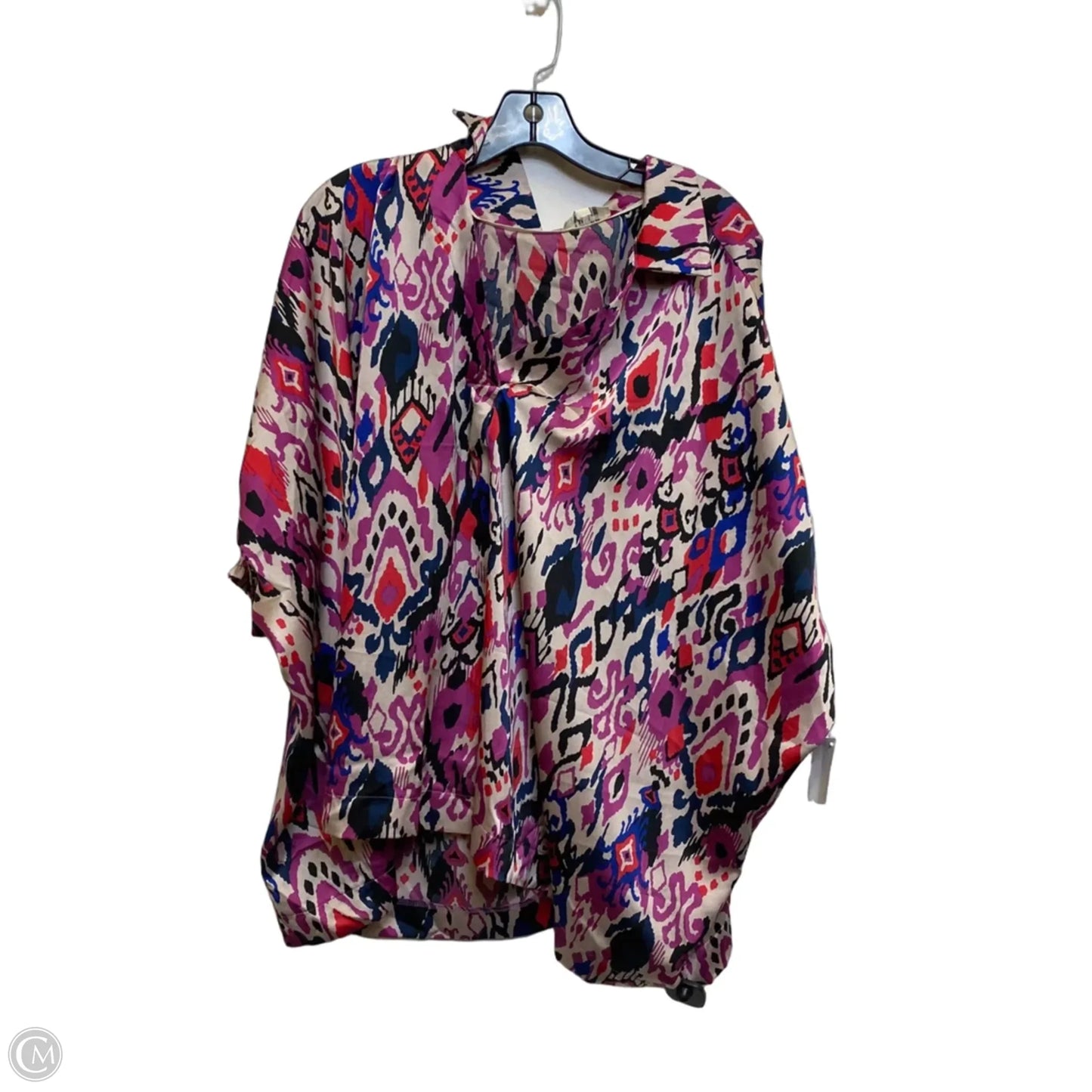 Top Short Sleeve By Umgee In Cream & Purple, Size: M