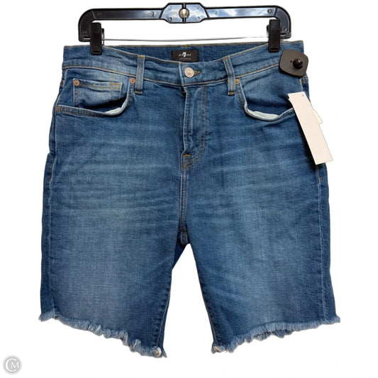 Shorts Designer By 7 For All Mankind In Blue Denim, Size: 16
