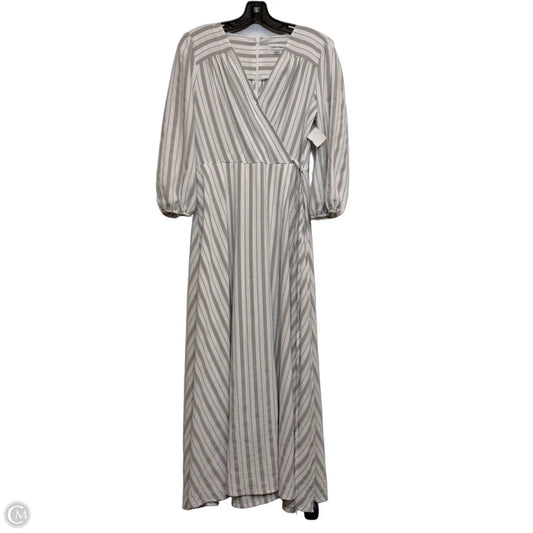 Dress Casual Maxi By Calvin Klein In Grey & White, Size: M