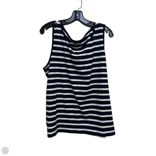 Top Sleeveless By Talbots In Blue & White, Size: 2x