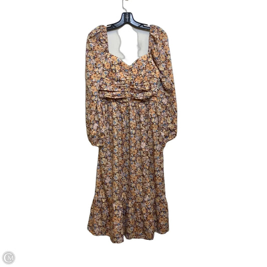 Dress Casual Maxi By Band Of The Free In Brown & Orange, Size: M