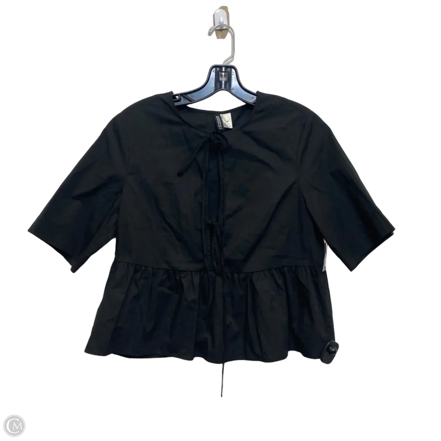 Top Short Sleeve By H&m In Black, Size: S