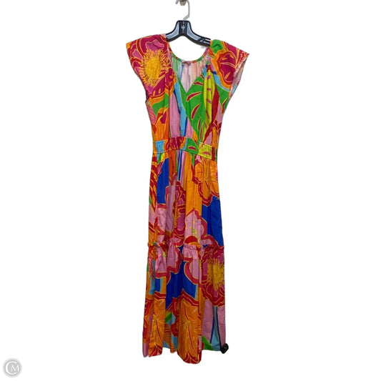 Dress Casual Midi By Maude Vivante In Orange & Pink, Size: Xl