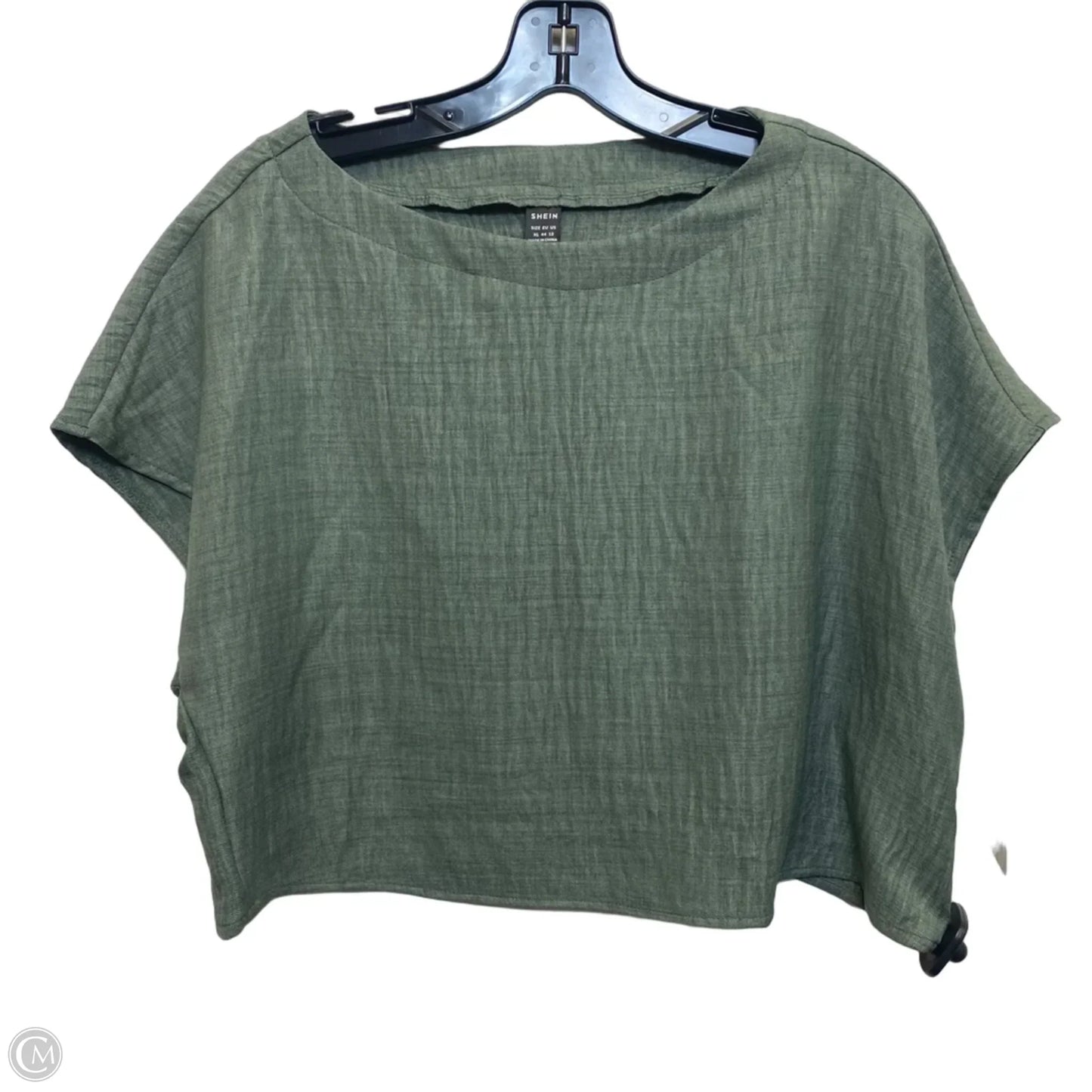 Top Short Sleeve By Shein In Green, Size: L