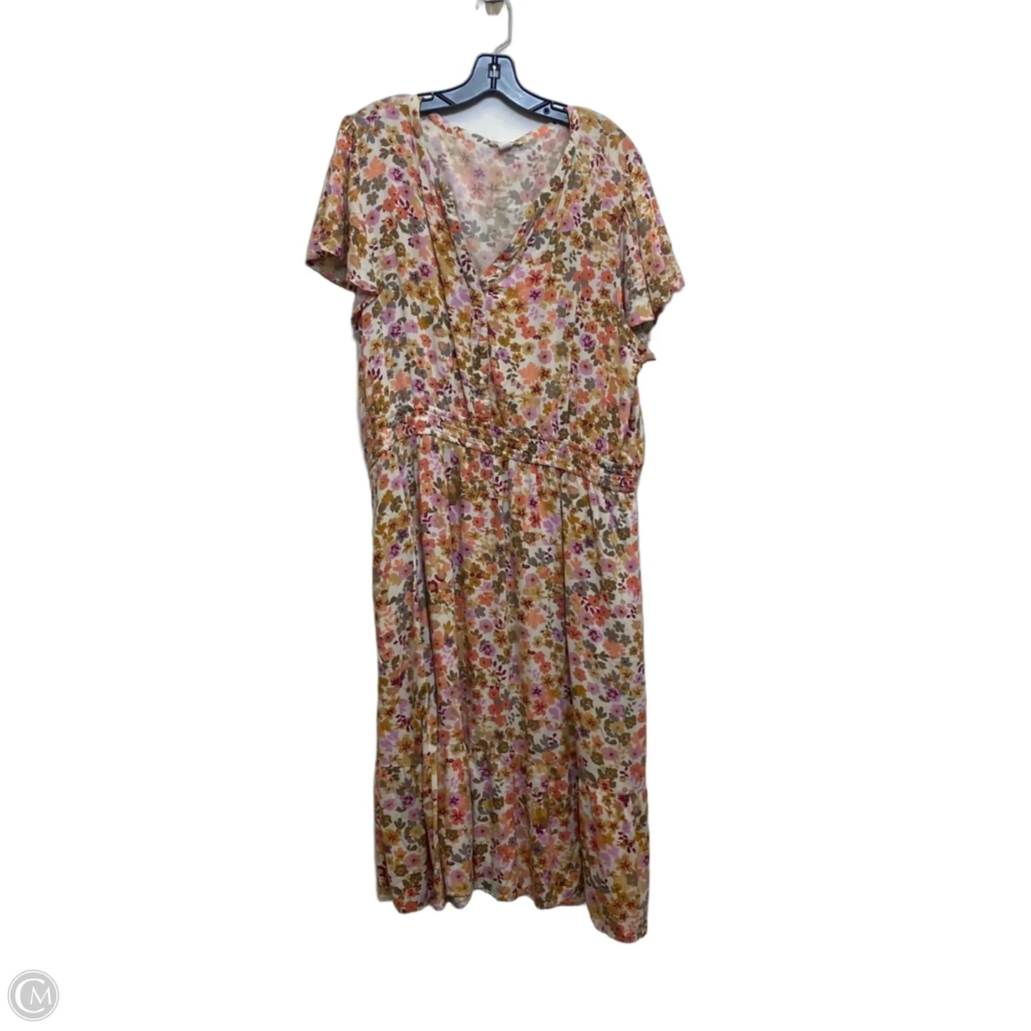 Dress Casual Midi By Beachlunchlounge In Orange & Purple, Size: Xxl