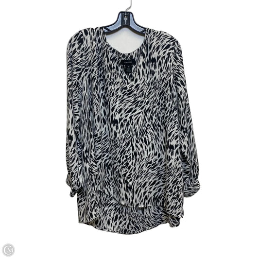 Blouse Long Sleeve By Karen Kane In Black & White, Size: 1x