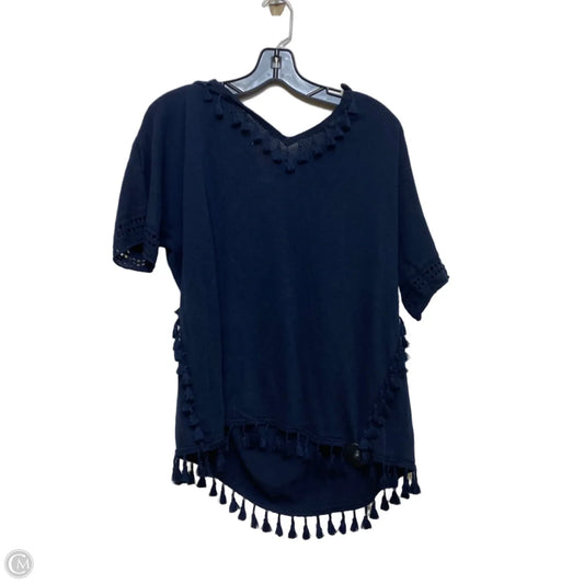 Top Short Sleeve By Chicos In Navy, Size: L