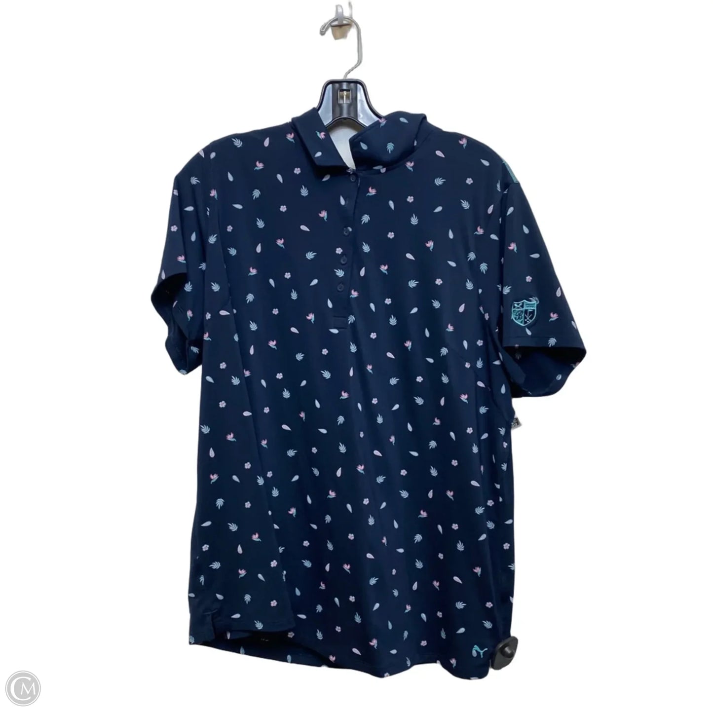 Athletic Top Short Sleeve By Puma In Navy, Size: Xxl