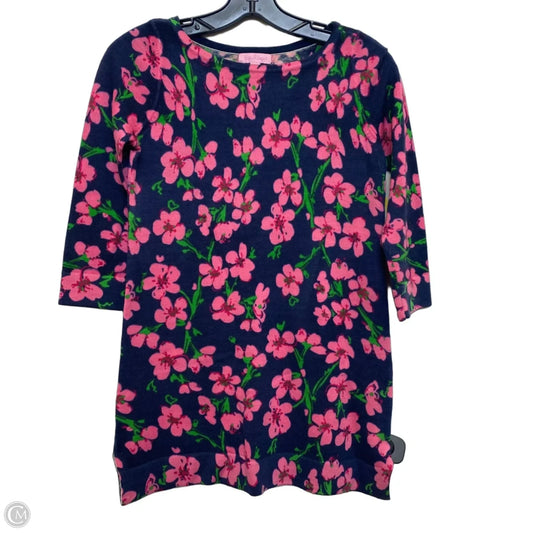 Top 3/4 Sleeve Designer By Lilly Pulitzer In Blue & Pink, Size: Xs