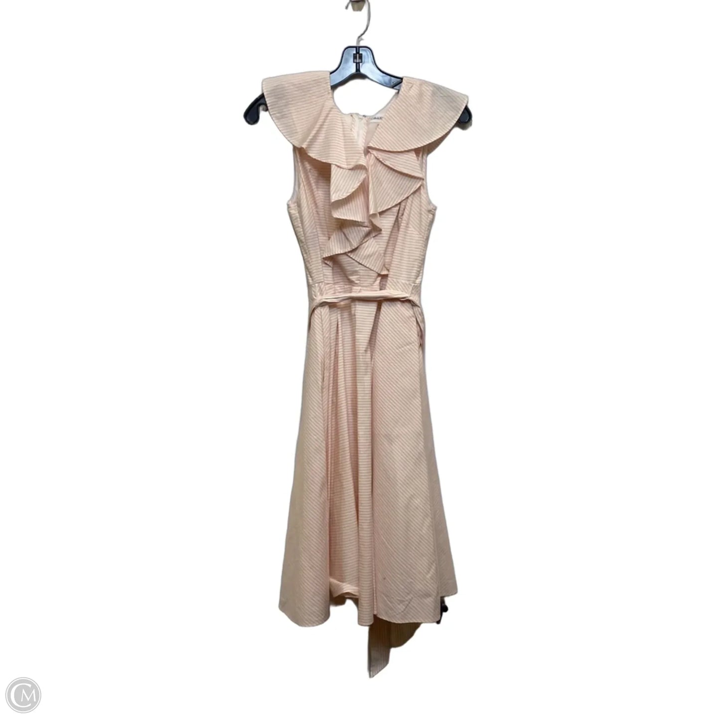 Dress Casual Short By Calvin Klein In Pink & White, Size: S