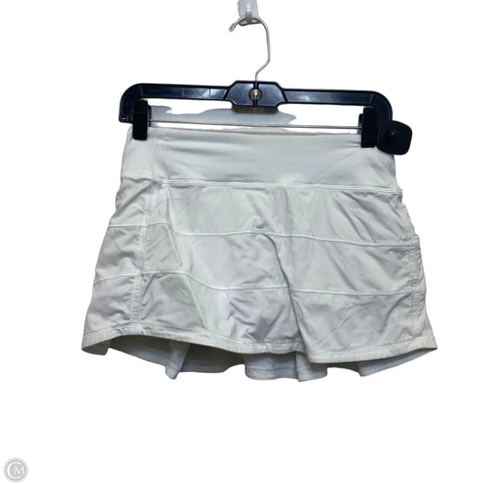Athletic Skort Designer By Lululemon In White, Size: S