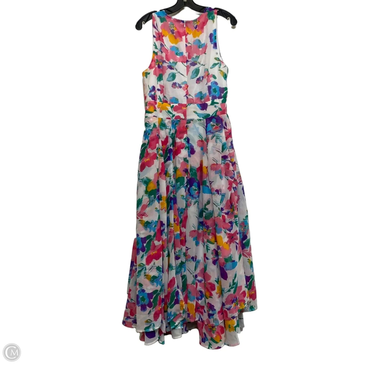 Dress Casual Midi By Jessica London In Green & Pink, Size: L