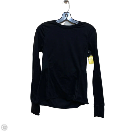 Athletic Top Long Sleeve Crewneck By Spyder In Black, Size: S