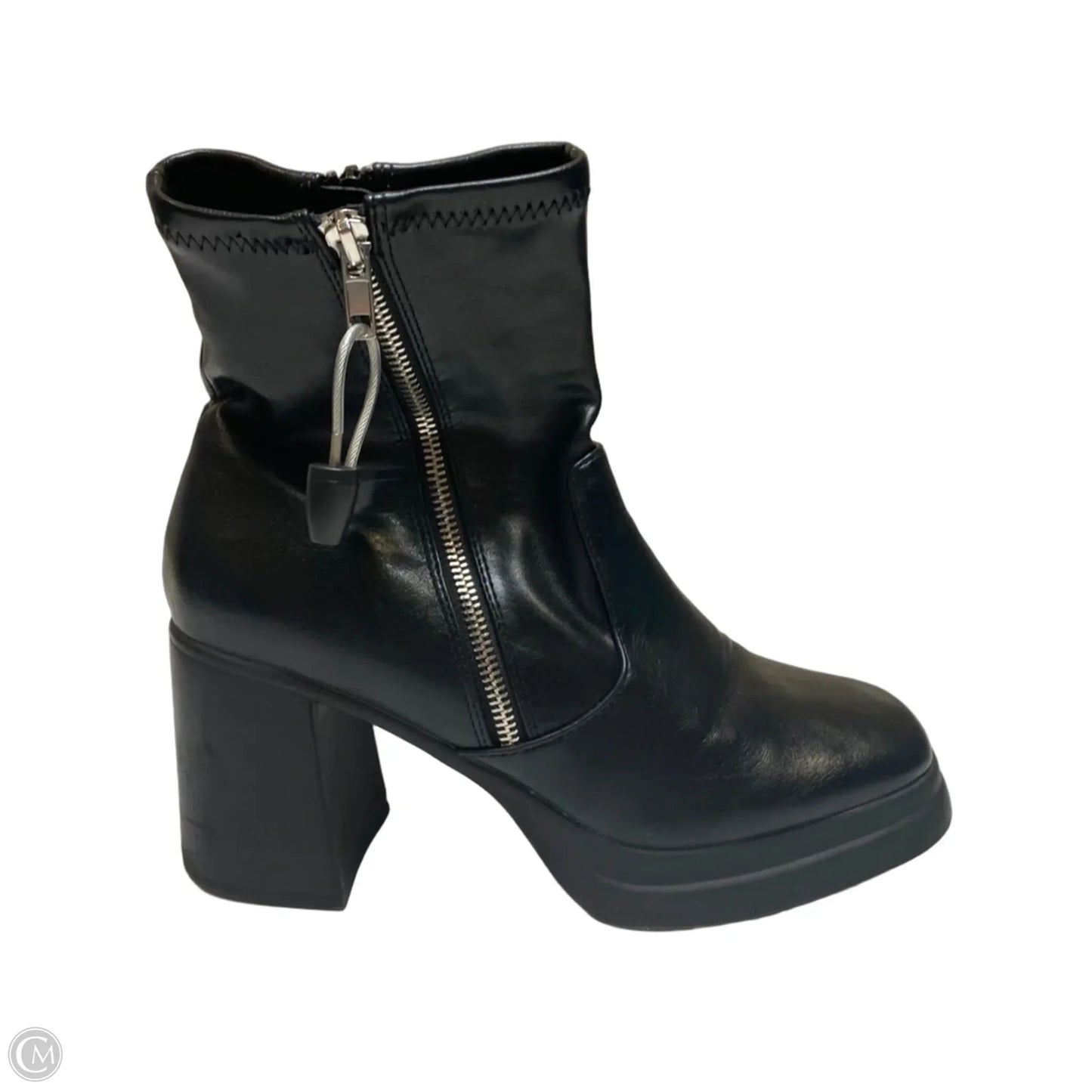 Boots Ankle Heels By Steve Madden In Black, Size: 9.5