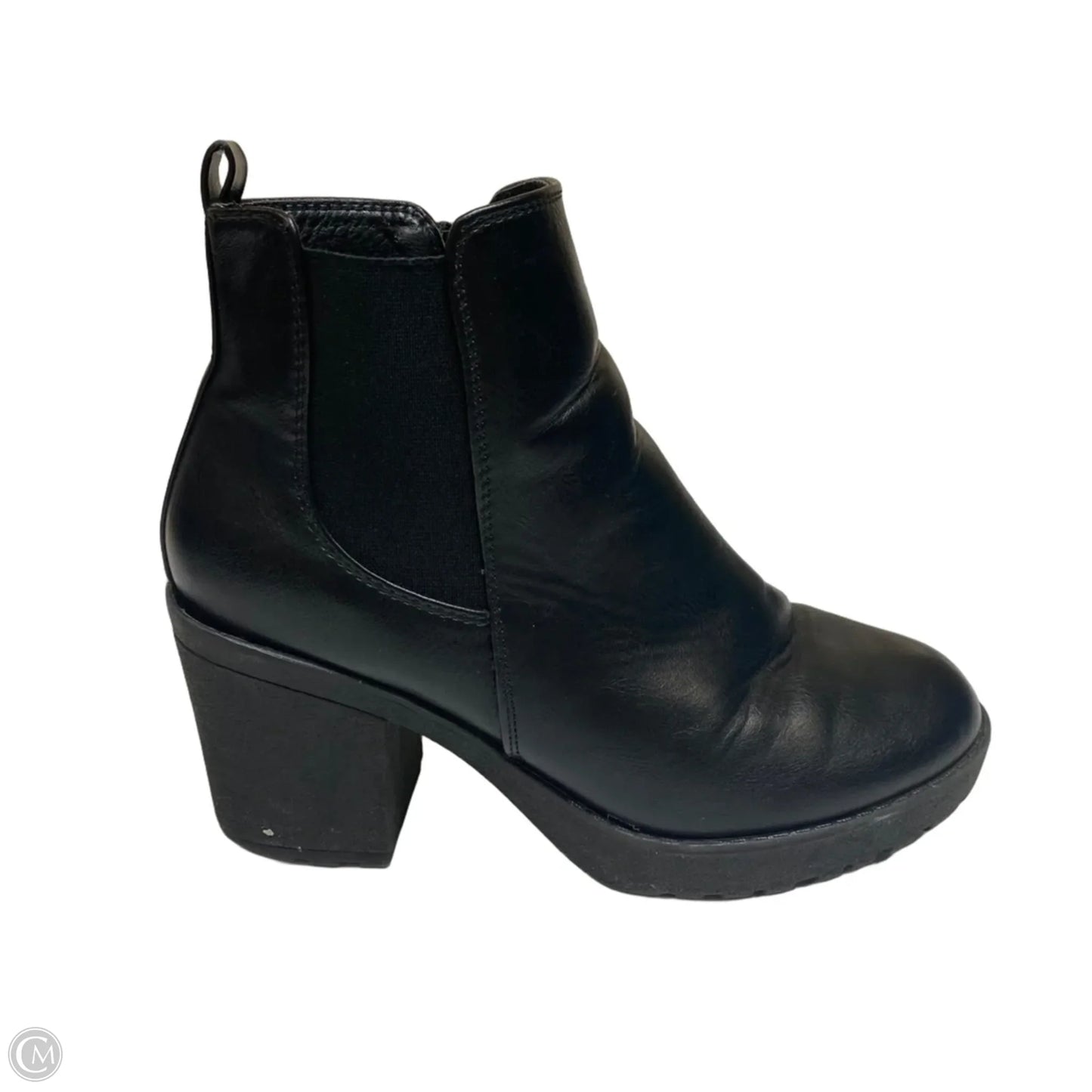 Boots Ankle Heels By Clothes Mentor In Black, Size: 7