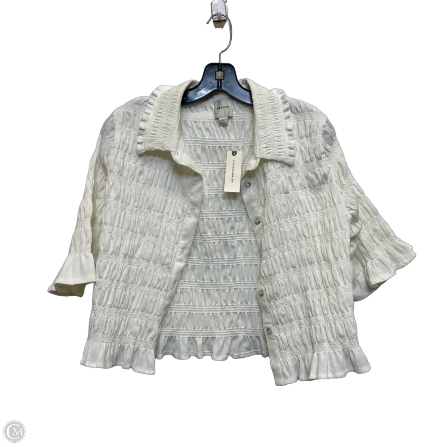 Top Short Sleeve By Maeve In White, Size: L