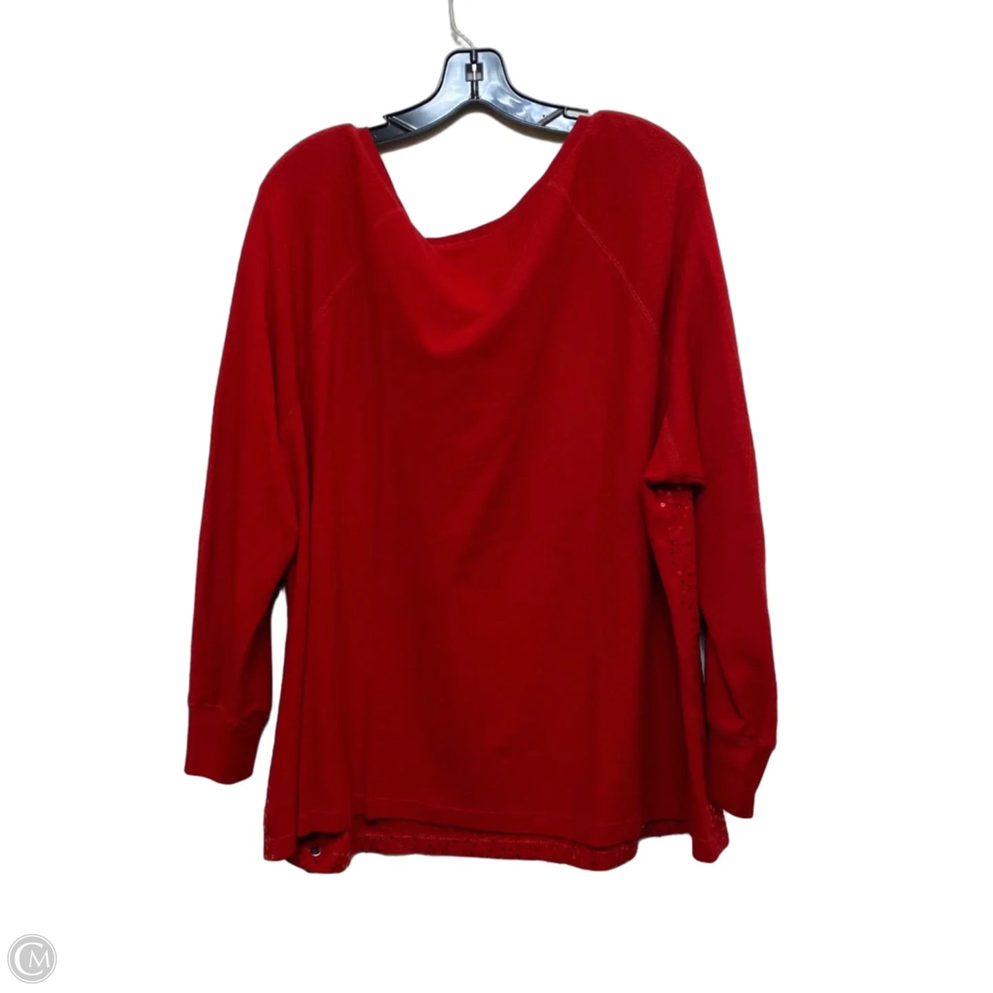 Top Long Sleeve By Chaps In Red, Size: 3x