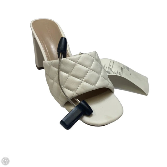 Sandals Heels Block By The Drop In White, Size: 8