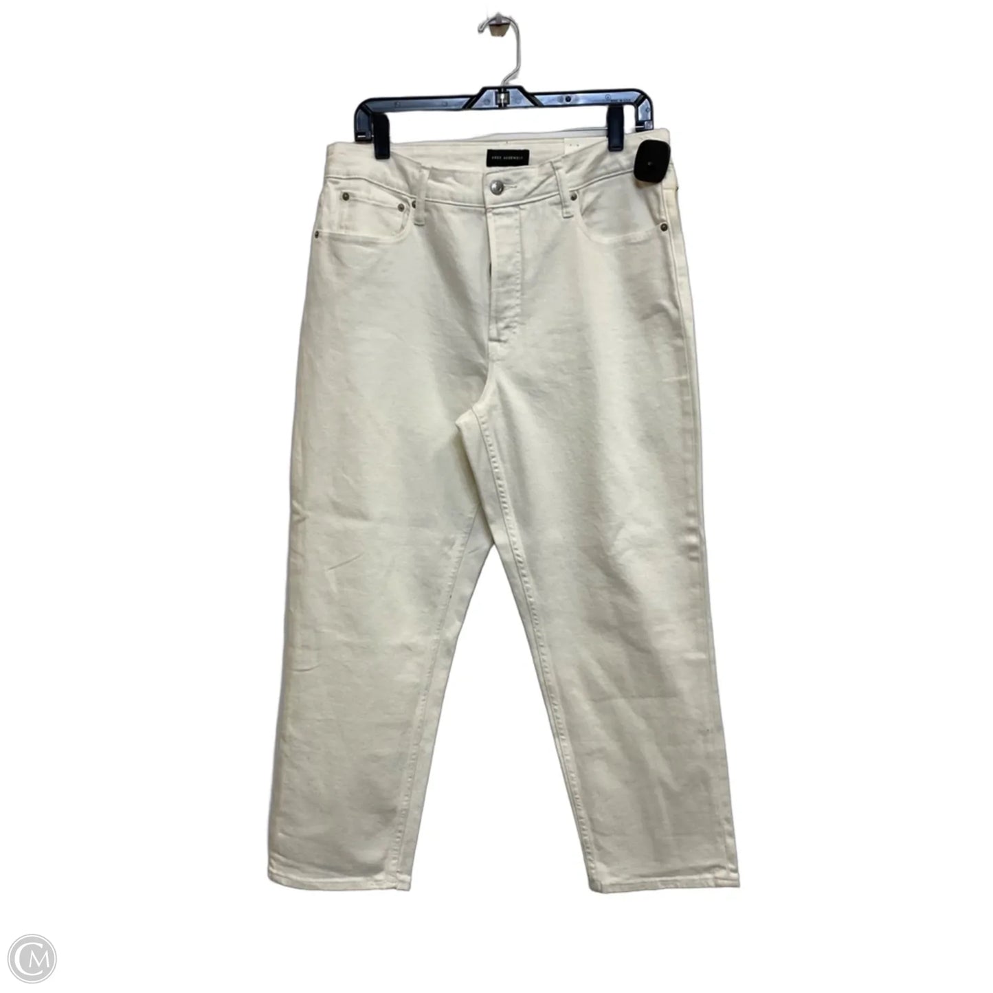 Jeans Straight By Free Assembly In Cream Denim, Size: 12