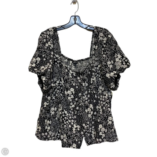 Top Short Sleeve By Torrid In Black & Cream, Size: 3x