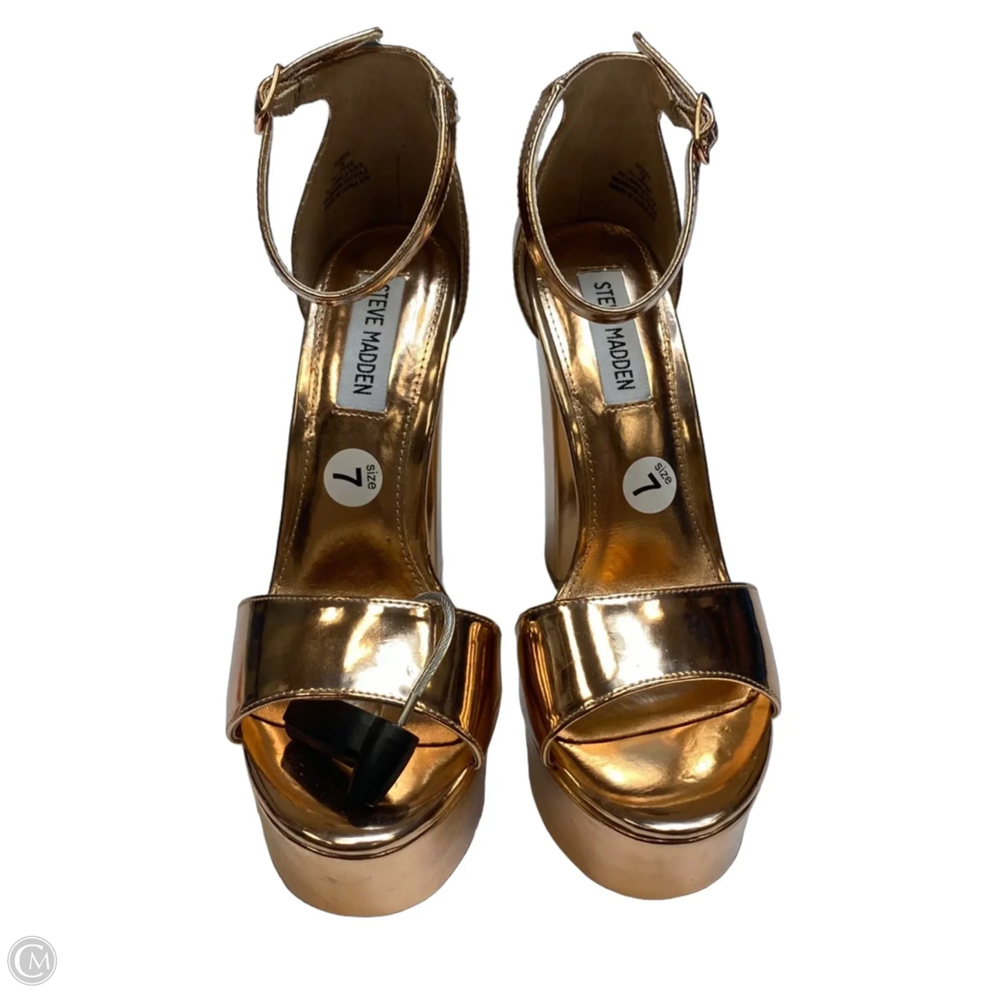 Sandals Heels Block By Steve Madden In Rose Gold, Size: 7