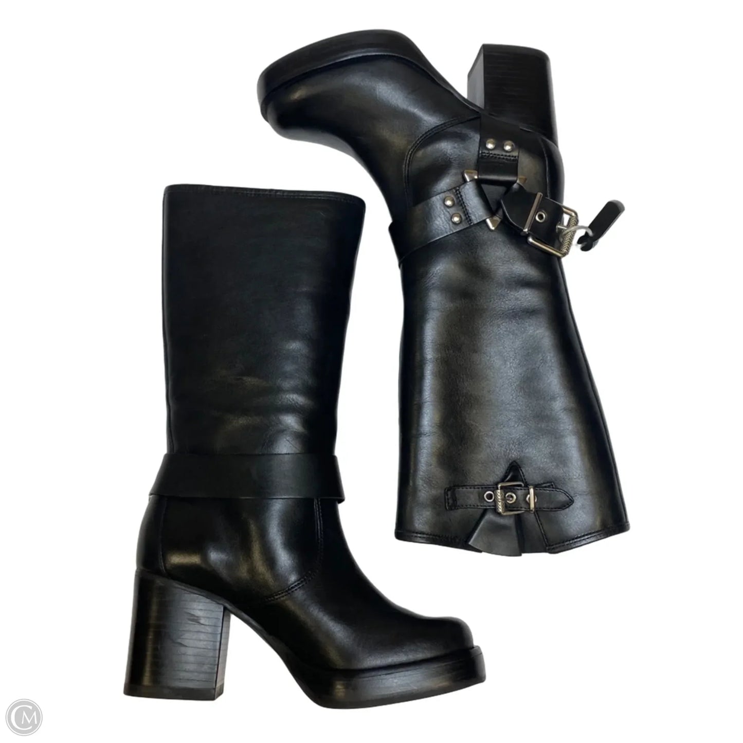 Boots Knee Heels By Schutz In Black, Size: 6.5