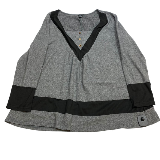 Top Long Sleeve By Shein In Grey, Size: Xl