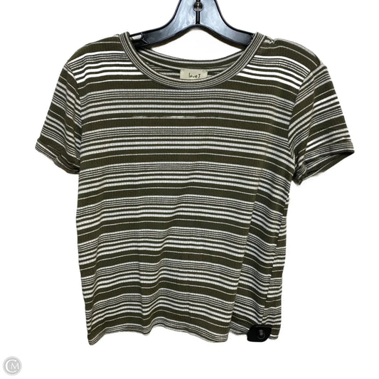 Top Short Sleeve By Love J In Green & White, Size: S