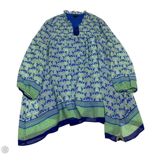 Top 3/4 Sleeve By New Directions In Blue & Green, Size: 1x
