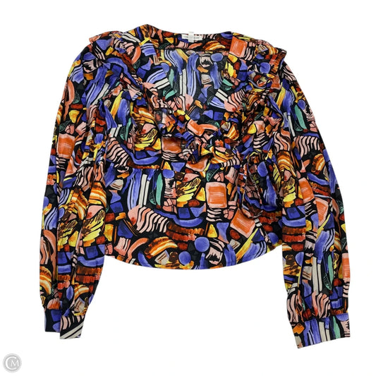 Top Long Sleeve By Vestique In Orange & Purple, Size: S