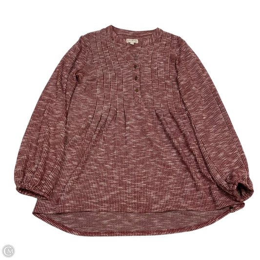 Top Long Sleeve By Wonderly In Red, Size: S
