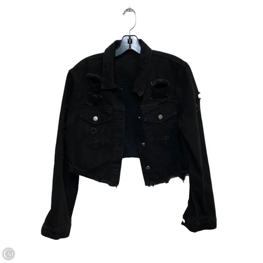 Jacket Denim By Shein In Black Denim, Size: S